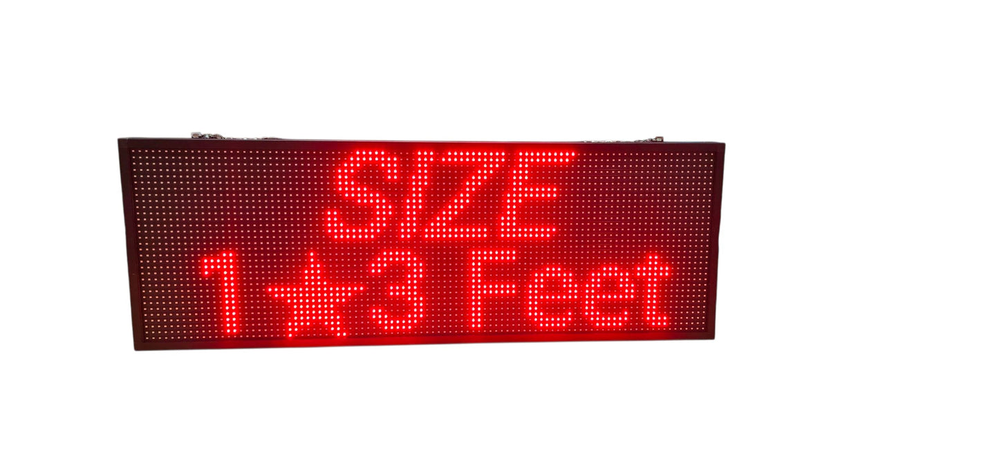 LED Display Board (1x3 Feet, Single Color – Red)