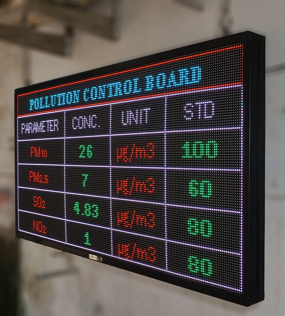 4 x 2 ft Pollution Parameter Display Board P6 Outdoor Industry Air Quality Display